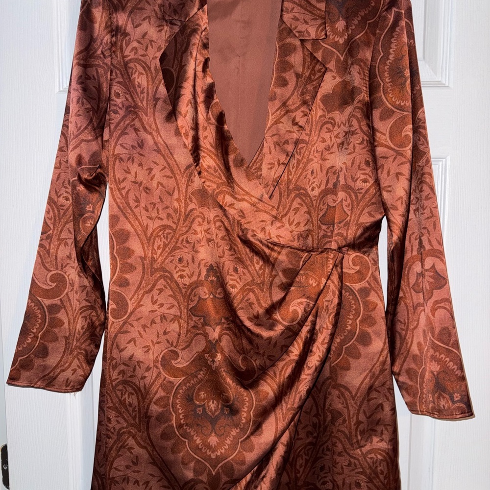 Paisley Wrap-Style Coat Dress